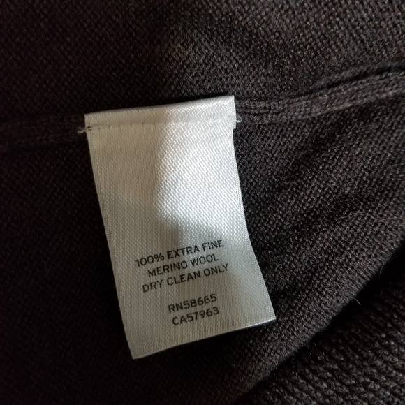 Nordstrom Sweater Men XL Brown 100% Merino Wool V Neck Basic Outdoor Preppy - Picture 8 of 8